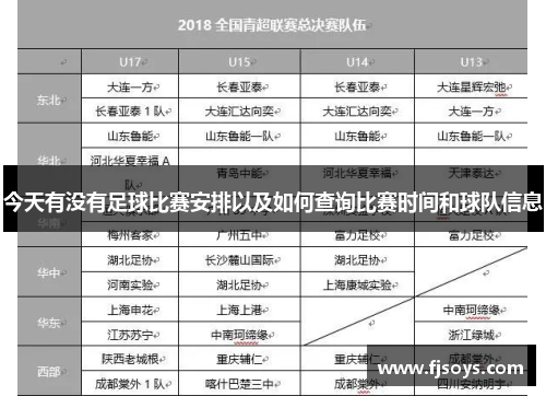 今天有没有足球比赛安排以及如何查询比赛时间和球队信息